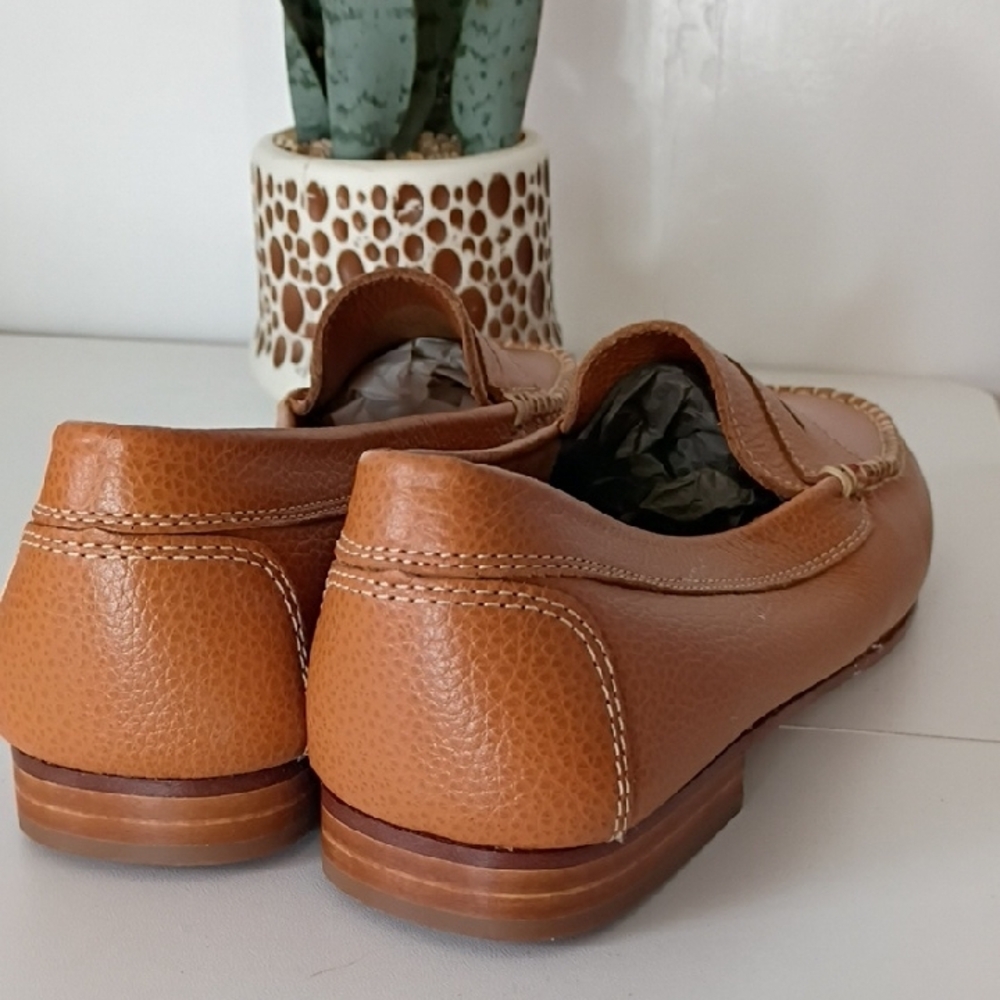 Sugar Womens Tan Leather Loafers Made In Italy Size 37 Size 6.5 Women's - Picture 6 of 11